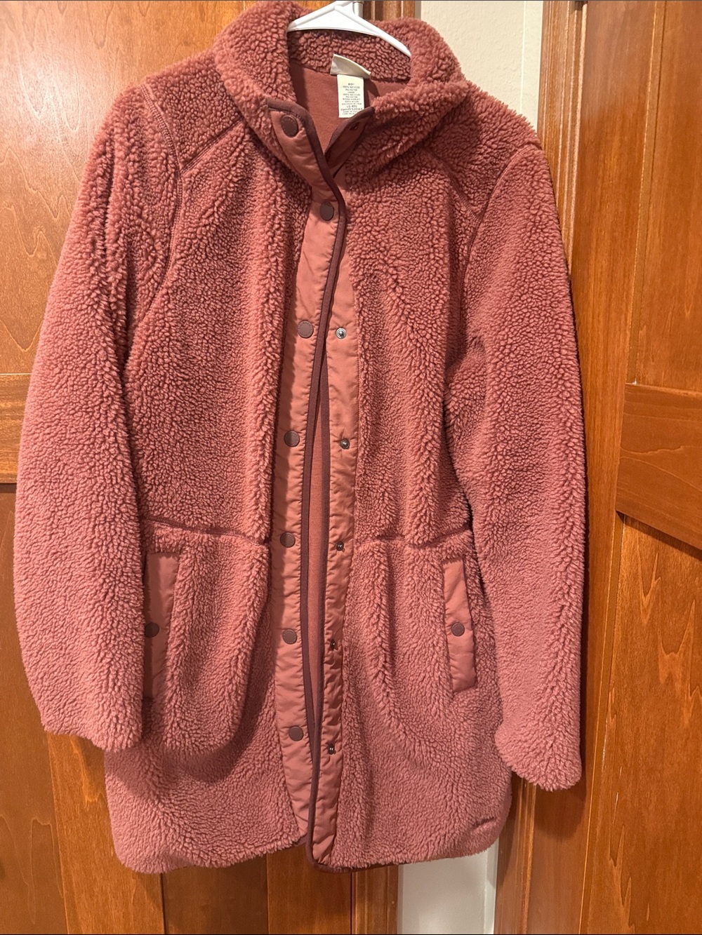 LL Bean Large Sherpa Coat - Dusty Rose-